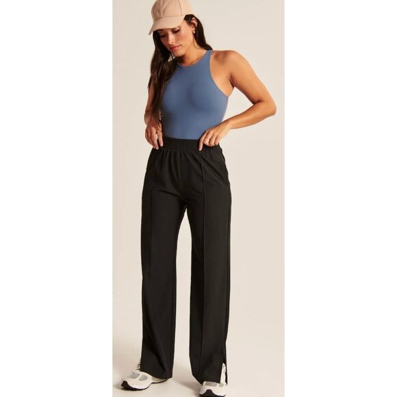 NWT Abercrombie & Fitch Traveler Track Pants Black-sz Medium - Picture 1 of 9
